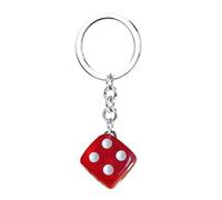 Dice Keychain - Acrylic 3x3cm Square Cube | Fortunate Charm Fashion Trinket And Keyring Pendant | Durable Accessory For Bags Handbags Cellphones Backpacks Purses And Everyday Carry