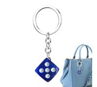 Dice Keychain - Acrylic 3x3cm Square Cube | Fortunate Charm Fashion Trinket And Keyring Pendant | Durable Accessory For Bags Handbags Cellphones Backpacks Purses And Everyday Carry