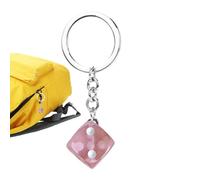 Dice Keychain - Acrylic 3x3cm Square Cube | Fortunate Charm Fashion Trinket And Keyring Pendant | Durable Accessory For Bags Handbags Cellphones Backpacks Purses And Everyday Carry