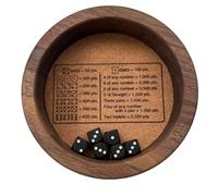 Dice Plate - Ten Thousand Classic Dice Game With Tray Standard Game | Octagonal Wooden Rolling T For Board Game Night Family Fun Party Travel Camping Outdoor Indoor Tabletop Roleplaying Rolling