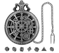 Dice Pocket Watch, Role Playing Game Dice, Metal Dice Set, Tabletop Game Dice, RPG Dice Set, Vintage Pocket Watch, Table Game Dice, Dice, Board Game Dice, Dice Set