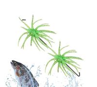 Dice señuelo artificial de erizo de mar de colores, suave, hundimiento lento, realista, 2 unidades - Señuelos Fuzzy para bajo | para aguas dulces y saladas, lagos, cuencas y a lo largo de las orillas