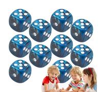 Dice Set, 10 piezas de 6 dices acrílicos, redondos, esquinas ligeras, juego de , Sturdy Tabletop Dices for Family Gatherings, Entertainment, Bar Competitions and Leisure Play