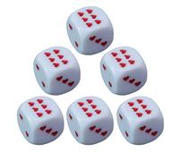 Dice Set, Acrylic Playing Dice with Heart-Shaped Dots, 6 Pieces Rounded Corner, Portable Toys, Ideal for Travel, Classroom Activities, Holiday Event, Game Night, 2.5cm, 0.98 Inches