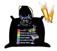 Dice Tray, Portable Folding Tabletop gamiing Accessory, Table Games Dice Rolling Tray for Leisure Entertainment Competition Home Bar Traveling Family Gathering Women Men Adults Party Use