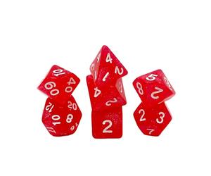 Dice4friends DIC17534 - Juego de Dados para Confeti, Color Rojo rubí (7) Dados