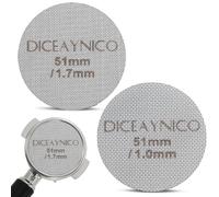 Diceaynico Normcore Puck - Filtro de café de metal, 1,0 mm y 1,7 mm de grosor, 150 μm, acero inoxidable 316, filtros reutilizables para café espresso de 51 mm