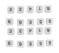 Dicekuuleyn Redondeado de 6 Lados 20pcs de 6 Lados Dice Plastic de 16 mm Redondeo redondeador de Dados poliédricos Juegos de Mesa de enseñanza de número (Blanco)