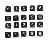 Dicekuuleyn Redondeado de 6 Lados 20pcs de 6 Lados Dice Plastic de 16 mm Redondeo redondeador de Dados poliédricos Juegos de Mesa de enseñanza de número (Negro)