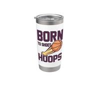 Dicha De Born To Shoot Hoops Para El Baloncesto Vaso térmico de acero inoxidable de doble pared