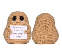 DICHA Positive Potato Crochet-Spreading Joy and Good Vibes - Bonito y divertido regalo de apoyo emocional para amigos, decoración de fiesta, aliento, lavable con adorables nalgas, amarillo