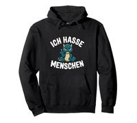 Dicho con Texto en alemán Ich Hasse Menschen mit grastigem Grüdrachen Sudadera con Capucha