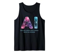 Dicho divertido AI Inteligencia humana Actualización Mujeres Hombres Mordaza Camiseta sin Mangas