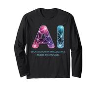 Dicho divertido AI Inteligencia humana Actualización Mujeres Hombres Mordaza Manga Larga