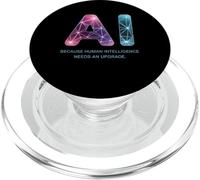 Dicho divertido AI Inteligencia humana Actualización Mujeres Hombres Mordaza PopSockets PopGrip para MagSafe