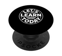 Dicho Divertido Aprendamos Hoy Apple School Round Mujeres Hombres PopSockets PopGrip Adhesivo