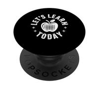 Dicho Divertido Aprendamos Hoy Apple School Round Mujeres Hombres PopSockets PopGrip Adhesivo