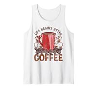 Dicho Divertido Barista Amante del café | La Vida Comienza después del café Camiseta sin Mangas