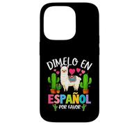 Dicho divertido Dimelo En Español Por Favor Profesor Llama Love Carcasa para iPhone 14 Pro