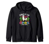 Dicho divertido Dimelo En Español Por Favor Profesor Llama Love Sudadera con Capucha