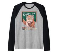 Dicho Divertido E es Igual a MC Squared Owl Genius Joke Mujeres Hombres Camiseta Manga Raglan