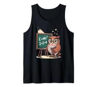 Dicho divertido E es igual a MC Squared Owl Genius Joke Mujeres Hombres Camiseta sin Mangas
