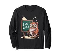 Dicho divertido E es igual a MC Squared Owl Genius Joke Mujeres Hombres Manga Larga