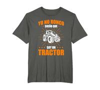 Dicho Divertido Granjero Yo No Ronco Sueño Que Soy Tractor Camiseta, Hombre Tallas Grandes, Asfalto, 2X Alto