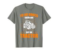 Dicho Divertido Granjero Yo No Ronco Sueño Que Soy Tractor Camiseta, Hombre, Verde Militar Jaspeado, L
