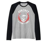 Dicho divertido Hecho divertido No me importa esqueleto broma sarcástica Camiseta Manga Raglan