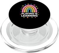Dicho Divertido Jugar Es Aprender Rainbow Heart Mujeres Hombres PopSockets PopGrip para MagSafe
