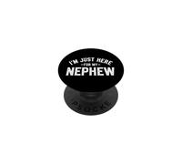 Dicho Divertido Justo aquí para mi Sobrino sarcástico PopSockets PopGrip Adhesivo