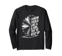 Dicho Divertido Que Construyo como Una Chica Trato De Mantener Carpintero Manga Larga