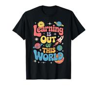 Dicho Divertido Que el Aprendizaje está Fuera de Este Mundo Rocket Mujeres Hombres Camiseta