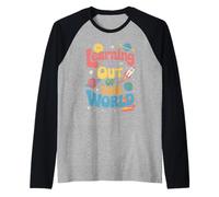 Dicho Divertido Que el Aprendizaje está Fuera de Este Mundo Rocket Mujeres Hombres Camiseta Manga Raglan