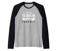 Dicho Divertido Que la Gente tolera Todos los días Son Verdaderos héroes Camiseta Manga Raglan