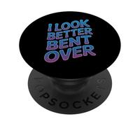 Dicho Divertido Que me Veo Mejor doblado sobre Broma audaz Mujeres Hombres PopSockets PopGrip Adhesivo