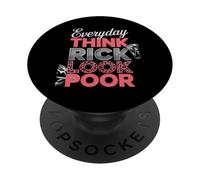 Dicho Divertido Todos los días Piensa Rico Look Pobre Leopardo Mujeres Hombres PopSockets PopGrip Adhesivo