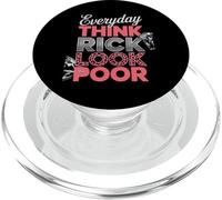Dicho Divertido Todos los días Piensa Rico Look Pobre Leopardo Mujeres Hombres PopSockets PopGrip para MagSafe
