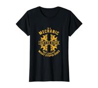 Dicho mecánico - No Puedo Arreglar la Estupidez Camiseta gráfica económica, Mujer, Negro, M