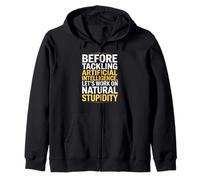 Dichos divertidos sobre el sarcasmo natural versus la lógica de la IA Mujeres Hombres Sudadera con Capucha