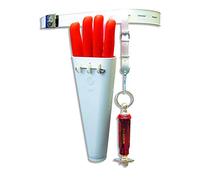 DICK FD-90130-00-0 Cinturón con portacuchillos (carcaj para 4 Cuchillos y Correa para Afilado de Acero, plástico, Blanco)