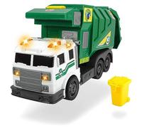 Dickie 203308378 Toys City Cleaner, vehículo de Carretera, Limpieza de Carreteras, Coche de Basura, con Pilas, Elevador para Cubo de Basura, portón Trasero para Abrir, función basculante, Incluye