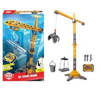 DICKIE 203729025 Grúa Titan Radio Control 150 cm, Gira 360º, Sube y Baja con Luz y USB, Incluye Accesorios, Juguete de Construcción, A partir de 3 Años