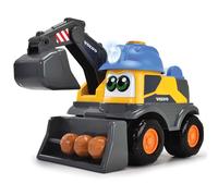 Dickie ABC - Danny Digger vehículo Excavadora (25 cm) para niños a Partir de 2 años - vehículo Volvo motorizado para Obras con Brazo excavador móvil, Funciones de Juguete, luz y Sonido (204114013)