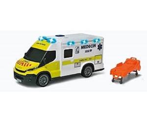 Dickie Ambulance Samu 18 cm - Vehículo Escala 1/18 - Sonidos y Luces - Camilla incluida - A Partir de 3 años - 203713014002