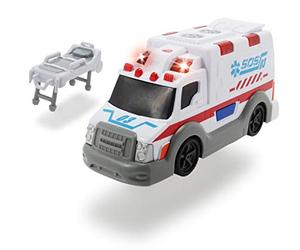 Dickie - Ambulancia Action Series 15cm 3302004 (+3 años) Vehículo de Juguete con función, Color Blanco, Color/Modelo Surtido