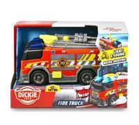 Dickie Toys Coche de Bomberos, con función de rociado de Agua, Sirena y luz, Ruedas giratorias, 15 cm de Largo, Coche de Juguete para niños a Partir de 3 años, Color Azul