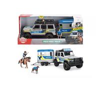 Dickie: Coche de policía con remolque para caballos, 1:24