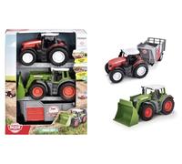 Dickie, Equipo de Granja 15 cm con Tractor Fendt y Tractor Massey Ferguson de Rueda Libre, Incluye Remolque, Set agrícola Infantil, 3 años (203732006)
